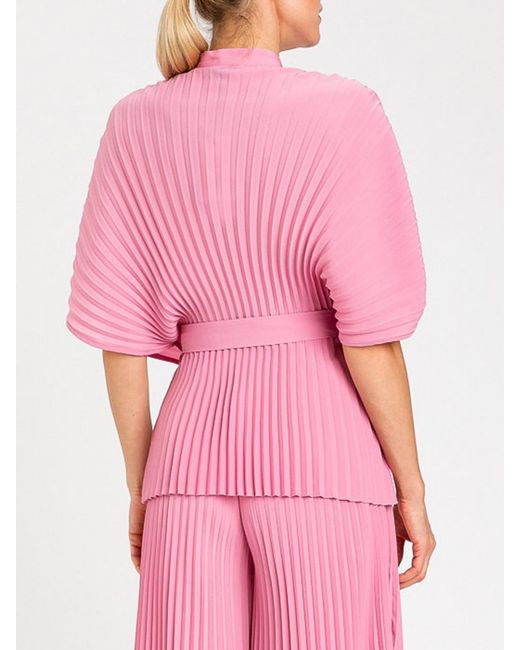 Twinset Pink Pleated Crêpe Shirt