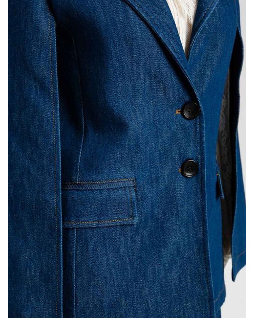 Twinset Blue Single-Breasted Cape Blazer