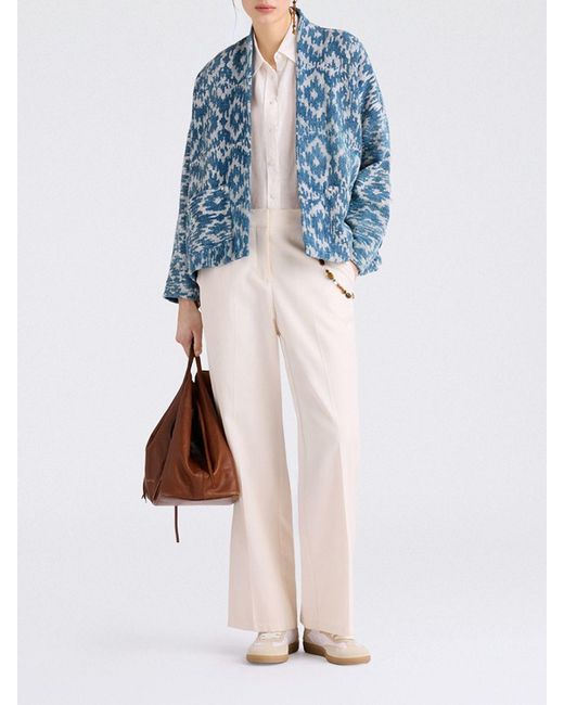 Momoní Blue MomonÌ Cotton Kimono Jacket With Fringes