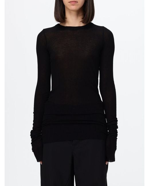 Rick Owens Black Slim Fit Long-Sleeved Top
