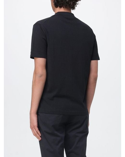 Dondup Black Cotton Knit Polo Shirt for men