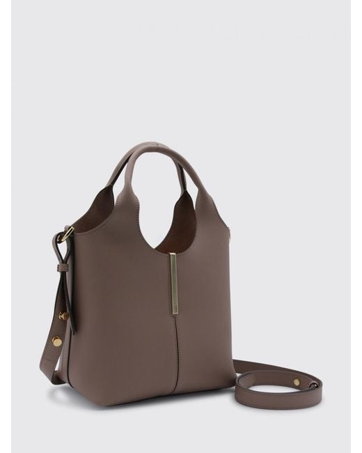 Tod's Brown Small Leather Shopping Tote Bag