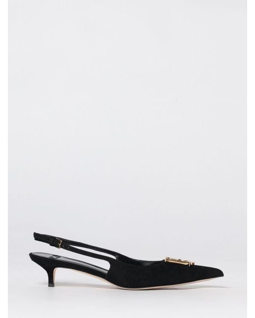 Elisabetta Franchi White Suede Slingback Pumps