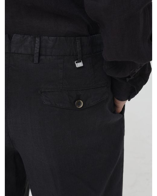 PT Torino Black Linen Blend Shorts for men