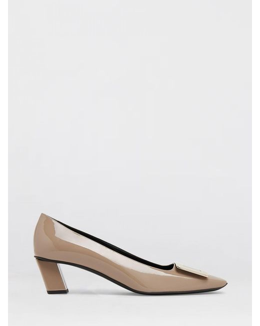 Roger Vivier Natural Belle Vivier Patent Leather Pumps
