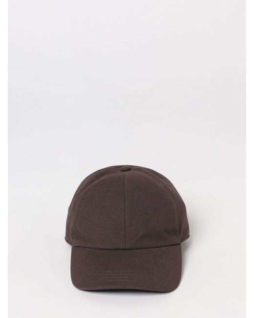 Zanone Brown Cotton Hat for men