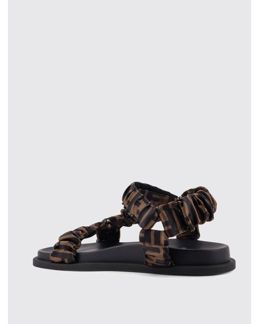 Fendi Black Flat Sandals