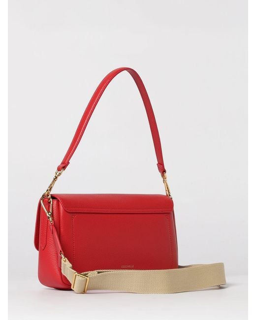 Coccinelle Red C-Me Lock Leather Bag