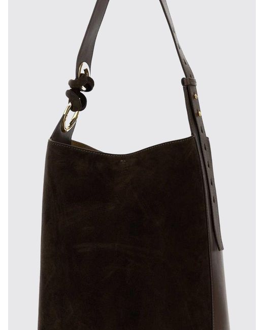 Anya Hindmarch Black Ringo Suede Shoulder Bag With Adjustable Handle