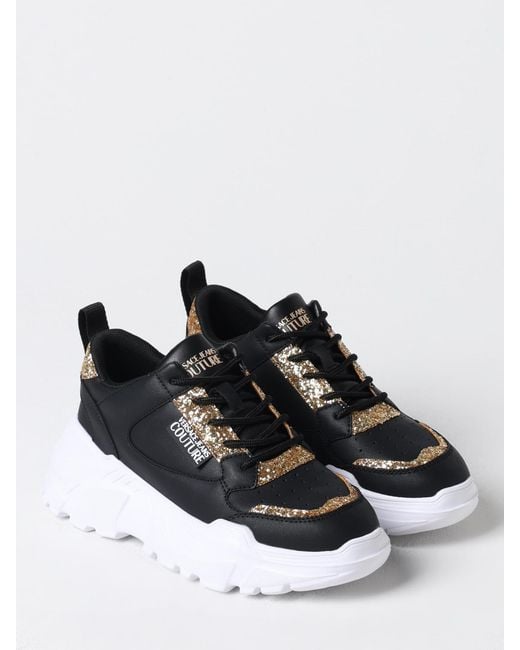 Versace Jeans Couture Black Sneakers Mit Glitter-Detail