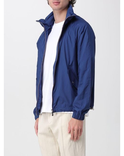 Brunello Cucinelli Blue Polyester Windbreaker for men