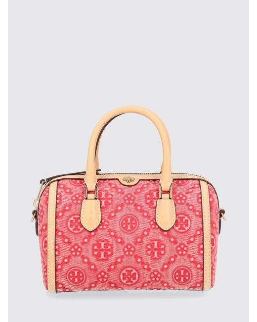 Tory Burch Pink T Monogram Cotton Bag