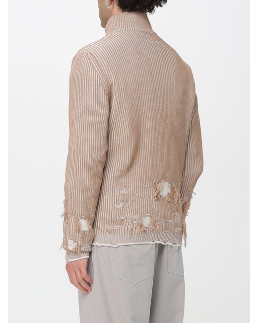 MM6 by Maison Margiela Natural Distressed Cotton Cardigan for men