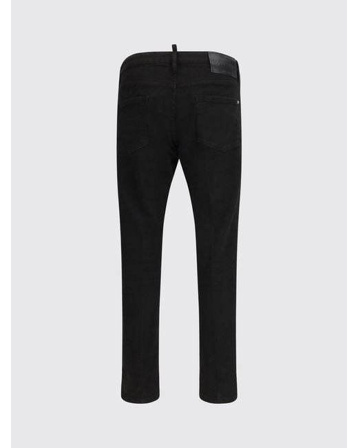 DSquared² Black Dyed Teddy Stretch Denim Jeans for men