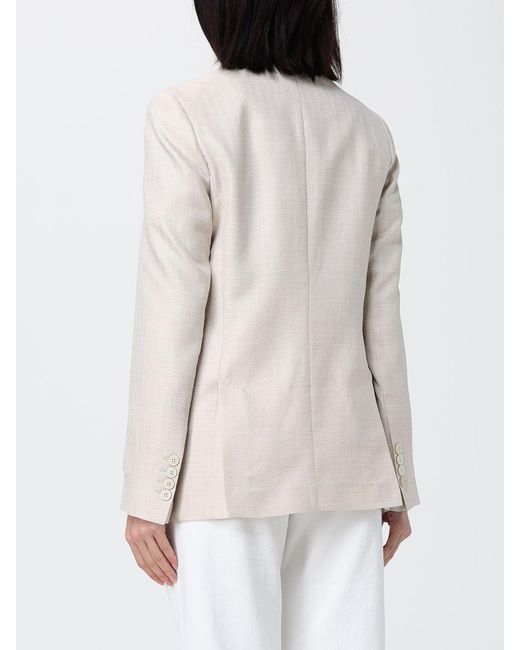 Eleventy White Double Breasted Blazer