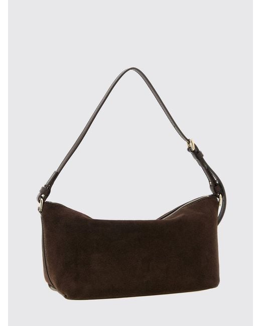 Furla White Debby Suede Shoulder Bag With Adjustable Handle