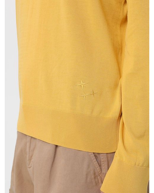 Laneus Yellow Cotton Knit Top for men