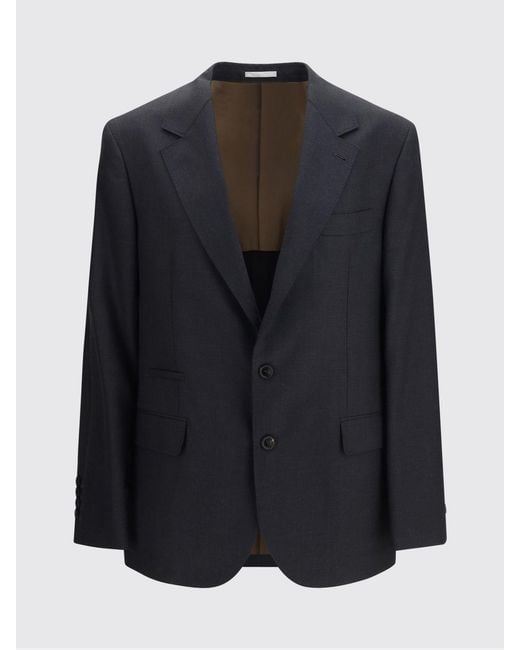 Brunello Cucinelli Blue Merino Wool Blazer for men
