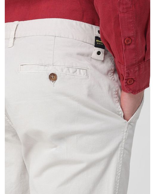 Blauer Gray Stretch Cotton Chino Trousers for men