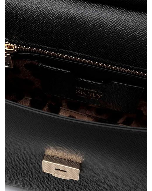 Dolce & Gabbana Black Dolce &Amp Gabbana Sicily Dauphine Leather Bag