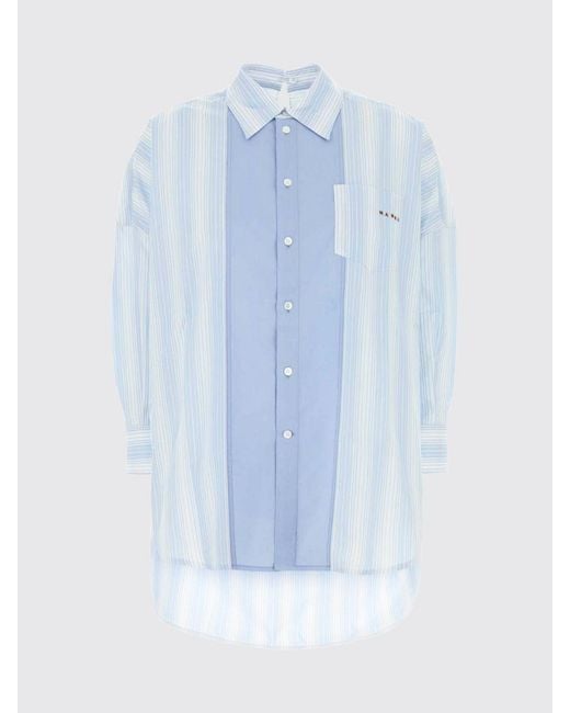 Marni Blue Striped Cotton Casual Shirt