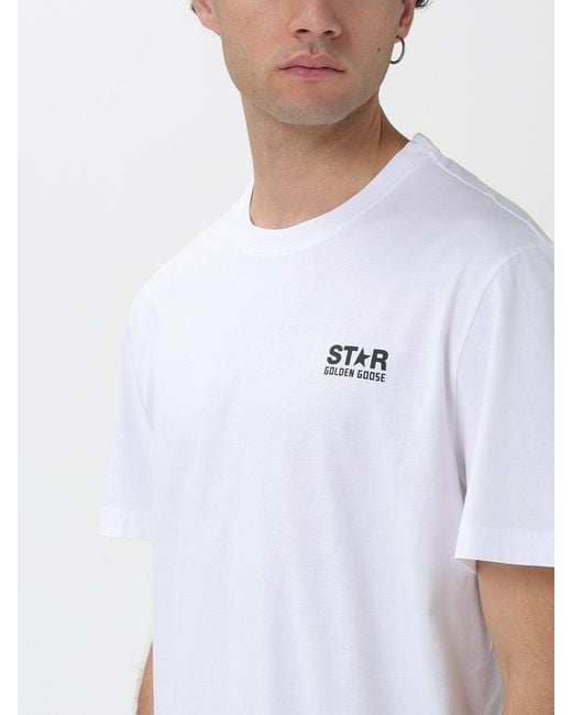 Golden Goose Deluxe Brand White Regular Fit Star T-Shirt With Big Star for men