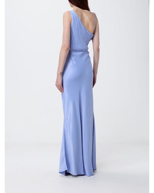 Twinset Blue Satin Slip Dress