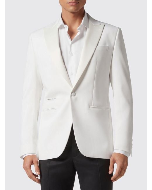 Philipp Plein Gray Wool Single-Breasted Blazer for men