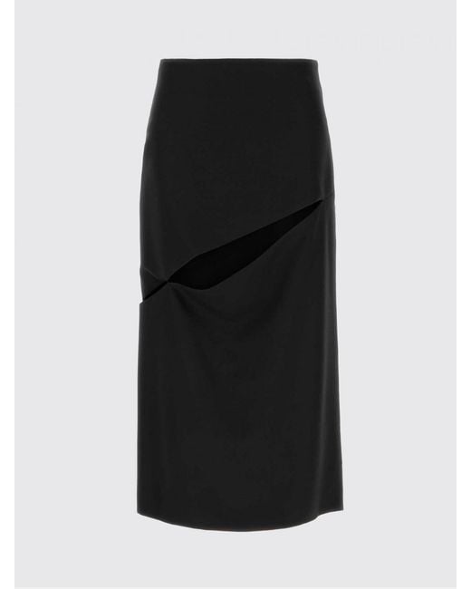 Jil Sander Black Cut-Out Wool Blend Skirt