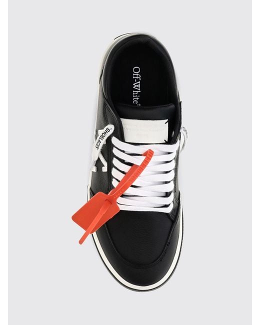 Off-White c/o Virgil Abloh White Vulcanized Grained Calfskin Sneakers With Arrow Logo for men