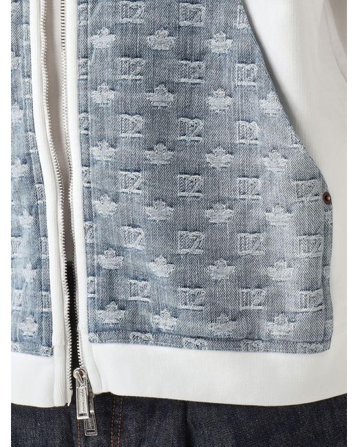 DSquared² Gray Cotton Hoodie With Logo for men