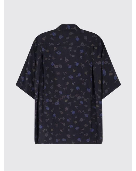 Sacai Black Floral Print Cotton Blend Shirt for men