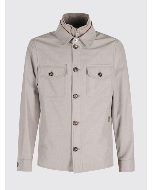 Moorer Natural Polyester Shirt Jacket for men