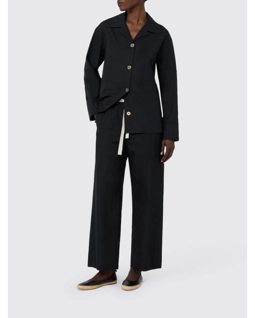 Max Mara Black Cotton Wide-Leg Trousers