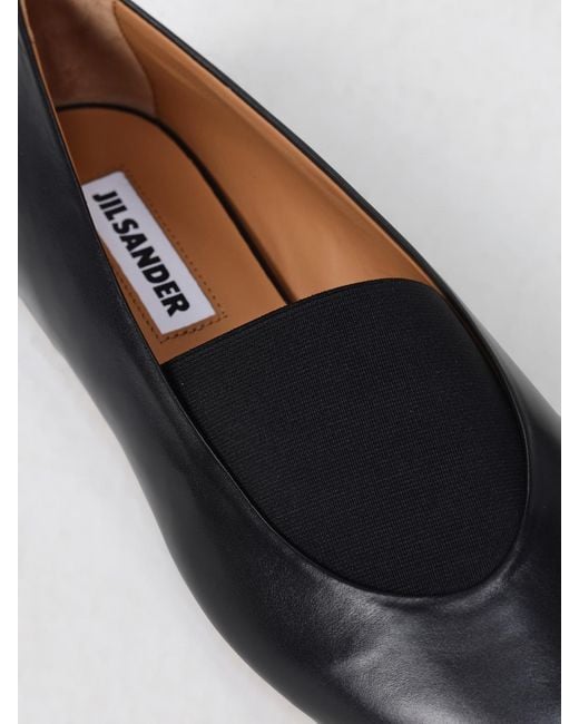 Jil Sander White Elyss Leather Ballerina Flats