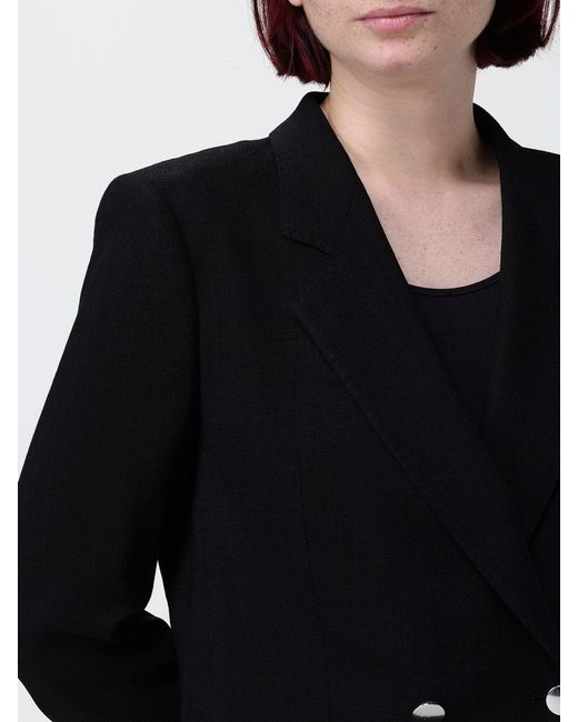 Tagliatore Black Double-Breasted Viscose Blend Blazer