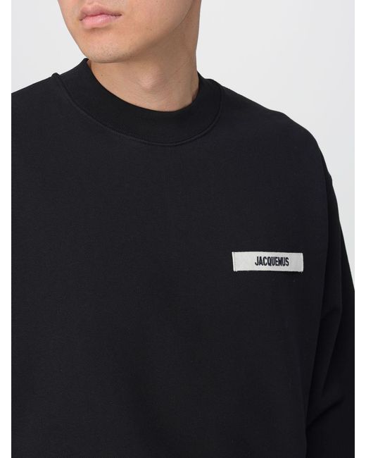 Jacquemus Blue Logo Cotton Crewneck Sweatshirt for men