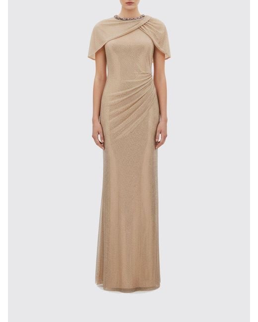 Self-Portrait Natural Long Dress With Rhinestones