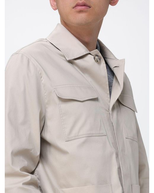 Manuel Ritz Natural Relaxed Fit Twill Shirt Jacket With Concealed Closure for men