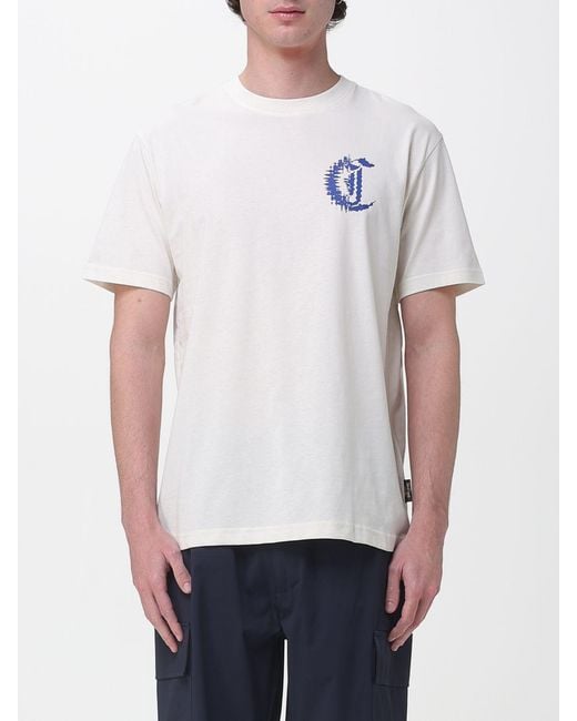 Just Cavalli White Cotton T-Shirt With Logo for men