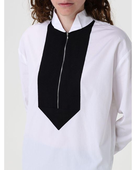 Karl Lagerfeld White Cotton Shirt With Zip