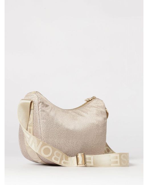 Borbonese Natural Luna Small Op Print Nylon Bag