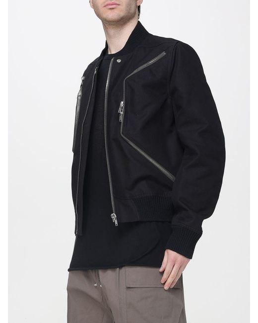 Rick Owens Blue Cotton Bomber Jacket for men