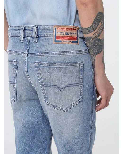 DIESEL Blue D-Vyl Cotton Denim Jeans for men