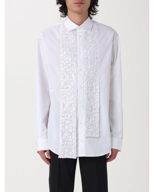 Camicia con fusciacca di paillettes di DSquared² in White da Uomo