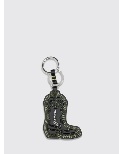 Ganni White Boot Recycled Leather Keychain