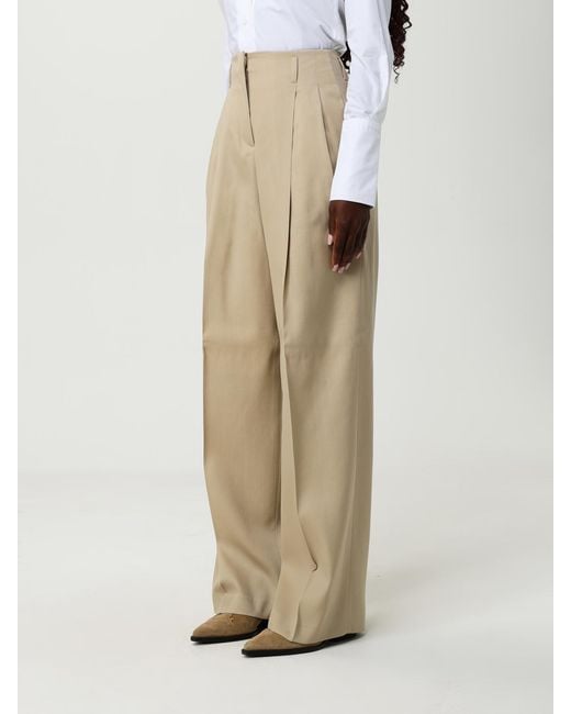 Golden Goose Deluxe Brand Natural Wide Leg Virgin Wool Trousers