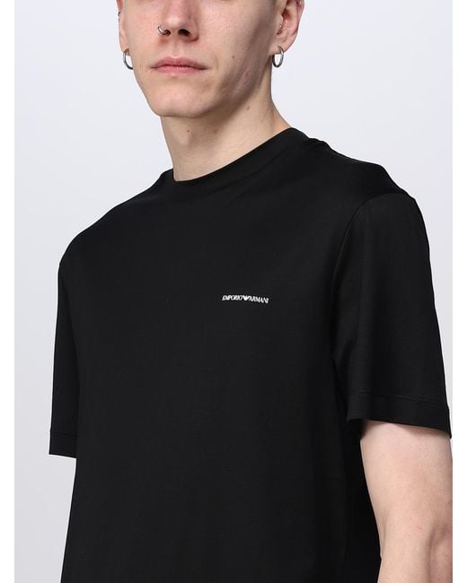 Emporio Armani Black Cotton T-shirt for men