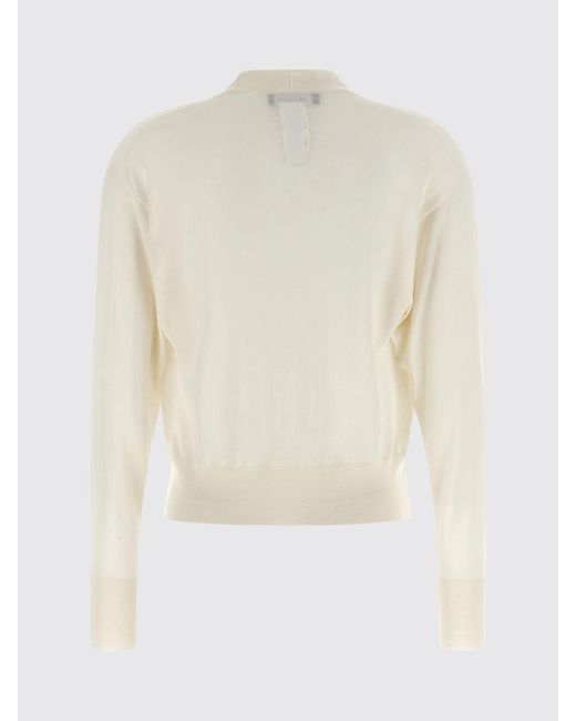 Fabiana Filippi Natural Cashmere And Silk Cardigan With Rhinestones