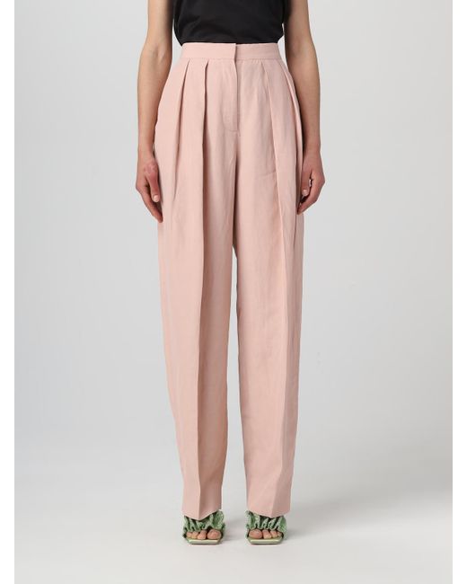 Stella McCartney Pink Pants In Viscose Blend
